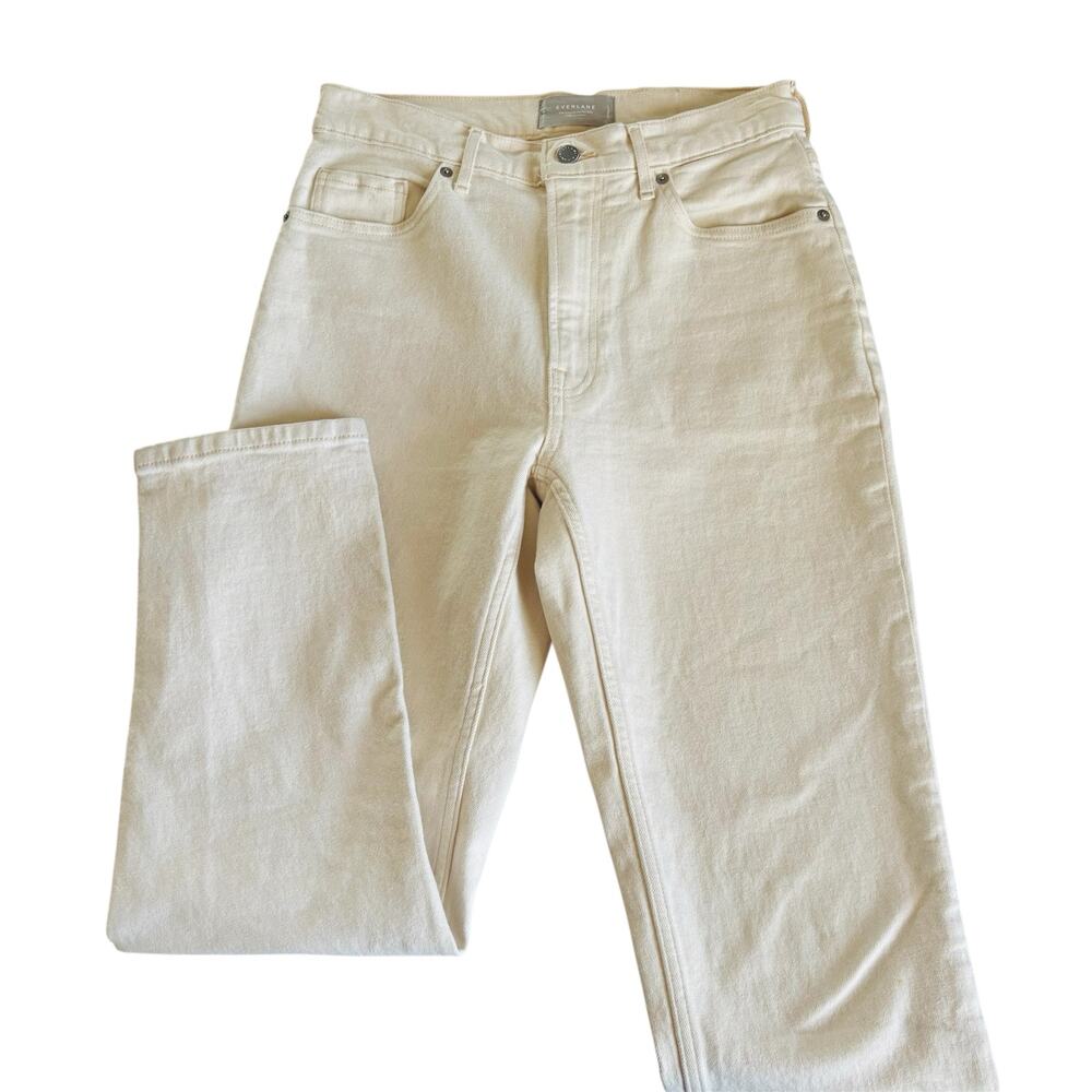 Everlane The Original Cheeky Jeans Beige Speckled Organic Cotton Size 28 Regular